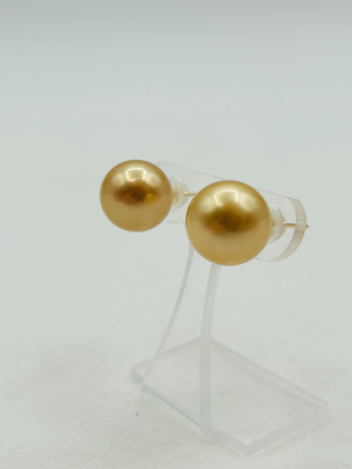 新品  ルースペア南洋白蝶真珠茶金　真珠科学研究所のオーロラム茶金 新品 ルースペア 南洋白蝶真珠 茶金 真珠科学研究所のオーロラ茶金