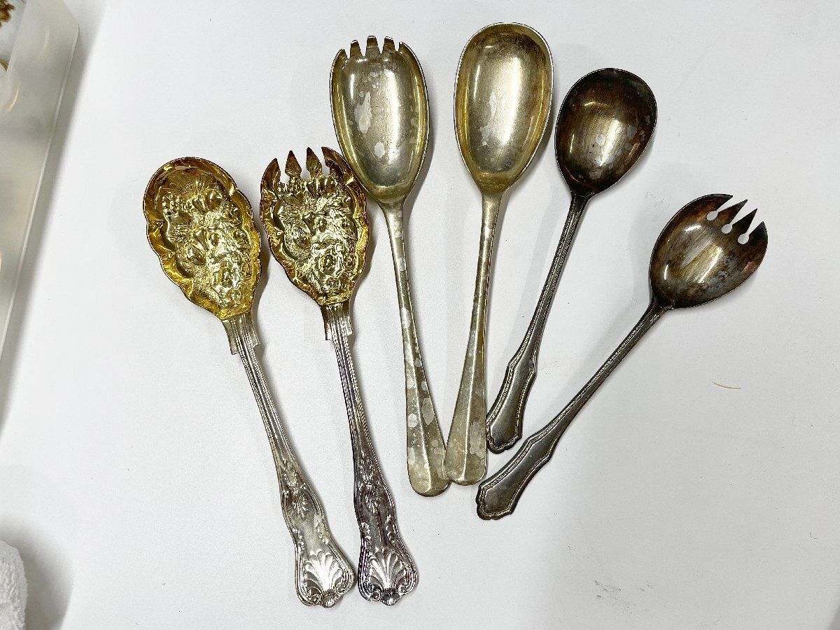 アンティーク カトラリー 20点セット スプーン フォーク ケーキサーバー トング silverplated ヴィンテージ W A ITALY IANTHE 他395
