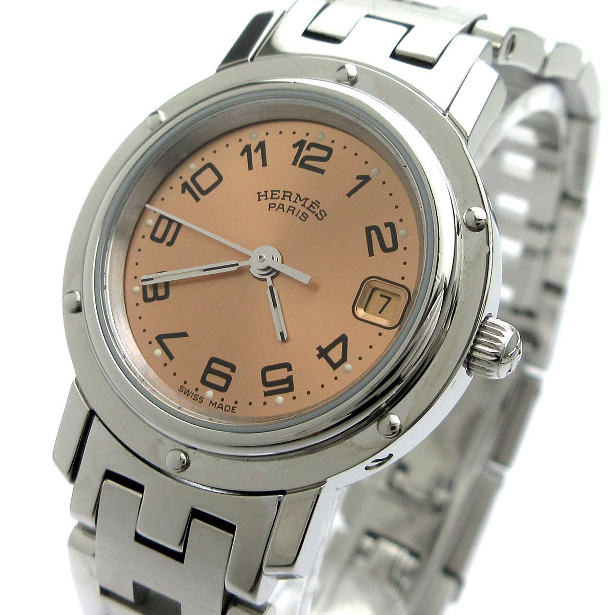 エルメス クリッパー レディース ピンクゴールド文字盤 CL4.210 HERMES  