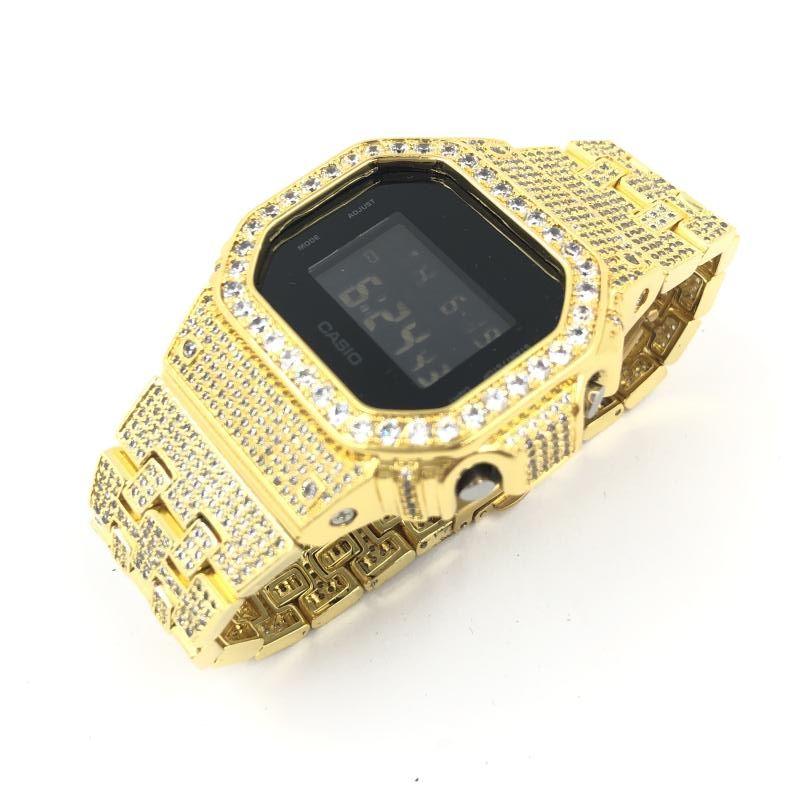 中古】G-SHOCK DW5600BB フルカスタム キュービック・ジルコニア
