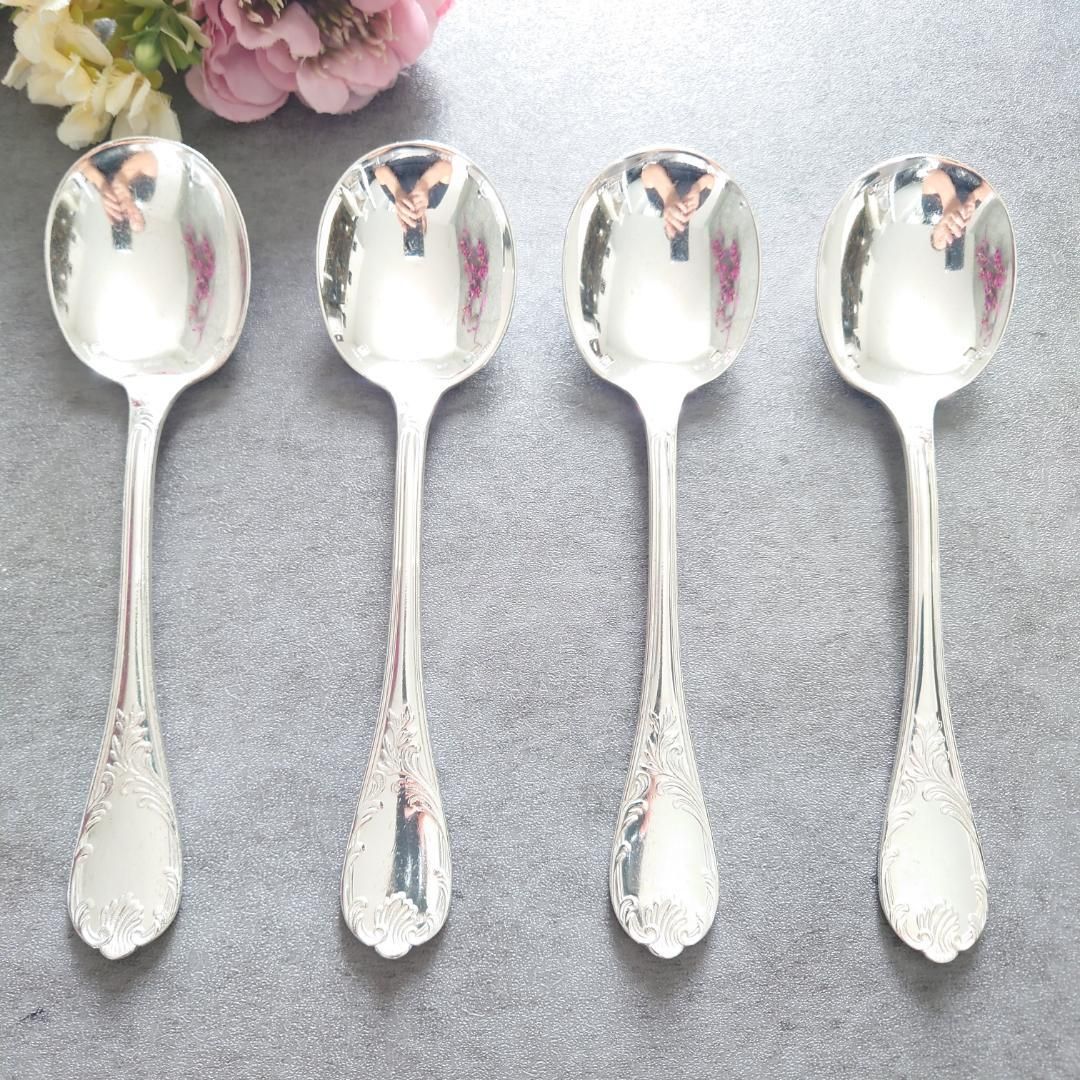 クリストフル マルリー コンソメスプーン 4点