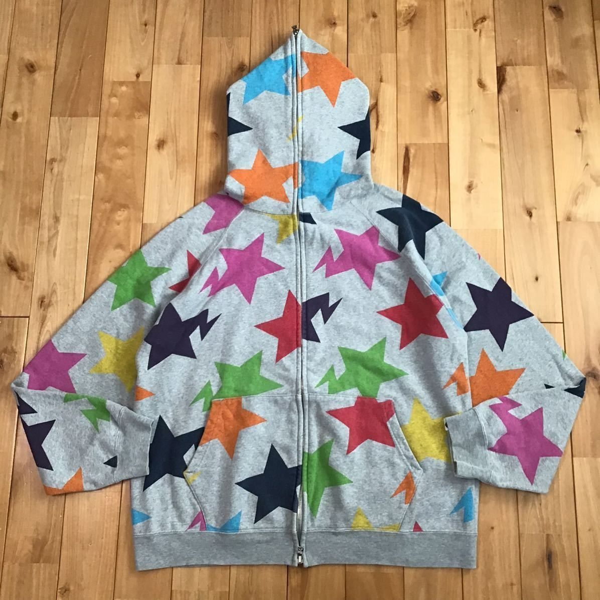 BAPE スター パーカー マルチカラー Mサイズ a bathing ape BAPE sta full zip hoodie star multi  color エイプ ベイプ NIGO