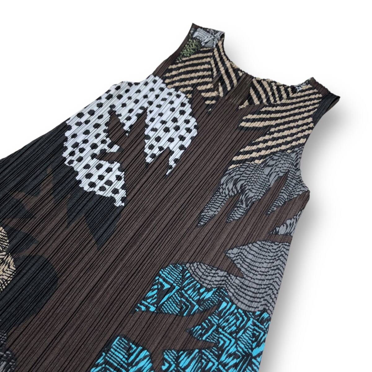 13aw PLEATS PLEASE Forest Wood Flare TUNIC Dress size 3