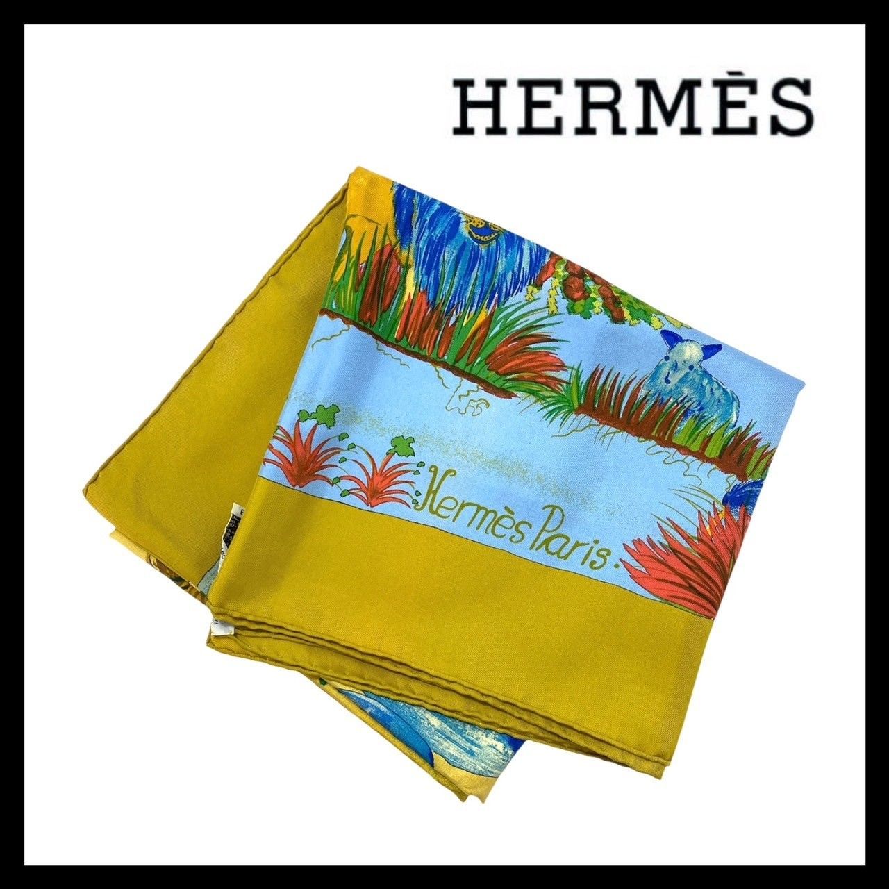 HERMES エルメススカーフ　カレ　Nuba Mountain 楽天市場】未使用 エルメス HERMES スカーフ カレ90 シルク Nuba