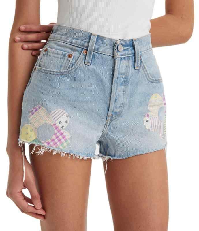 リーバイス ショートパンツ 501 R オリジナルフィット ハイウエスト デニムショーツ レディース FRESH AS A DAISY SHORT W24