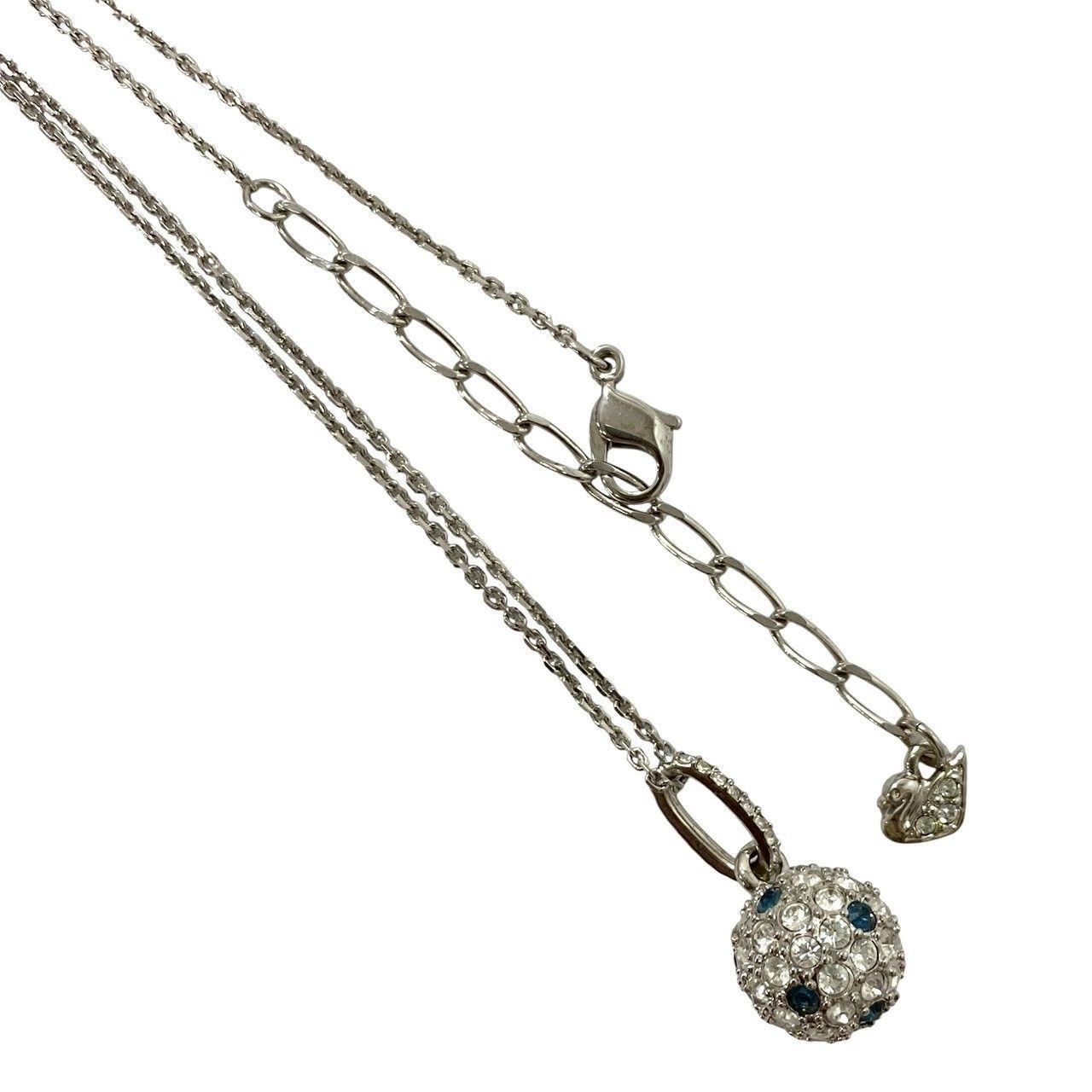 新着 SWAROVSKI】ネックレス ライン パヴェ シルバーカラー 球体 アクセサリー