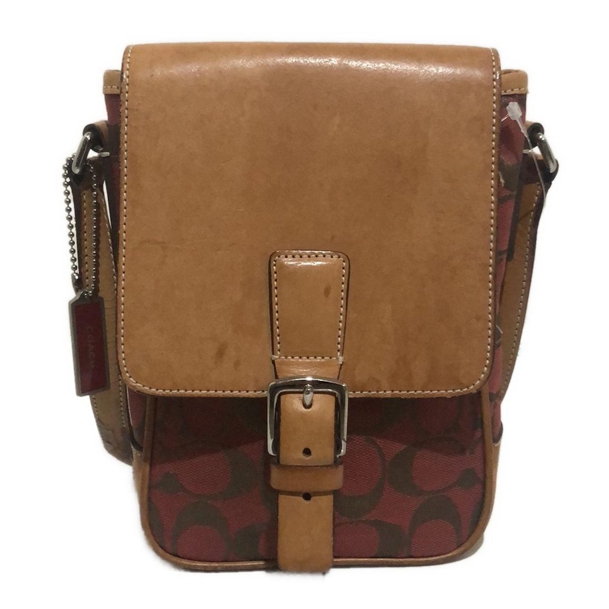 COACH ブラウン レザー ショルダーバッグ COACH ブラウンレザー ハンドバッグ ショルダーバッグ 2way