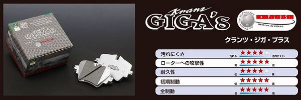 クランツ/KRANZ ジガ プラス ブレーキパッド フロント メルセデス・ベンツ CLS(W219) 219376 AMG CLS55  2005年02月～2006年08月 GF324 - メルカリ