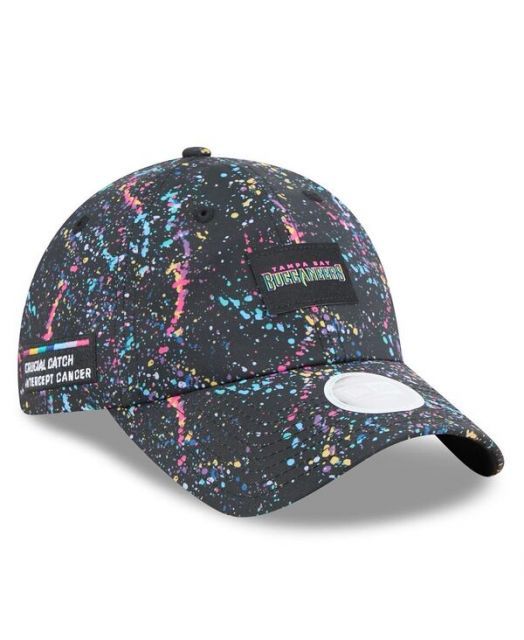 送料無料 ニューエラ レディース 帽子 アクセサリー Women s Black Tampa Bay Buccaneers 2025 NFL Crucial Catch Pony Tail Adjustable Hat Black