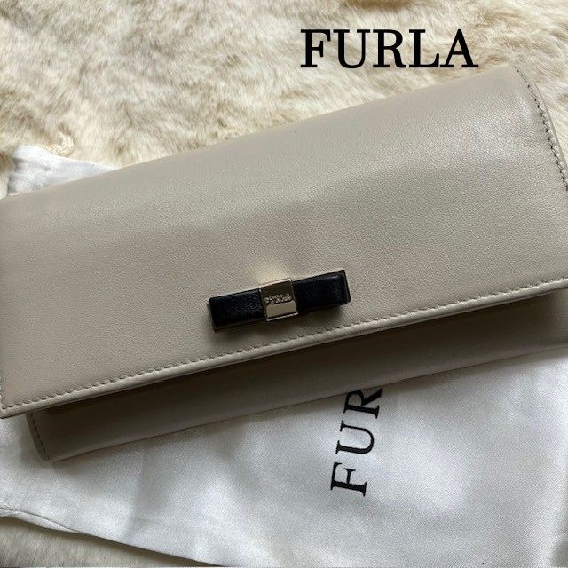 フルラ FURLA レザーロングウォレット 長財布 ロゴリボン フルラ FURLA レザーロングウォレット 長財布 ロゴリボン