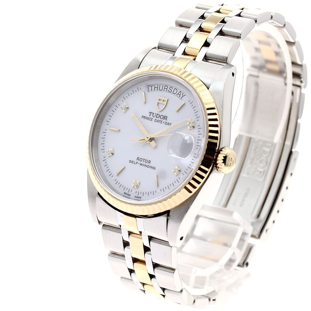 専用。。。TUDOR 76213プリンス デイトデイ自動巻きメンズ 保証書付き チュードル TUDOR 76213 プリンス デイトデイ YGコンビ 5Pダイヤ