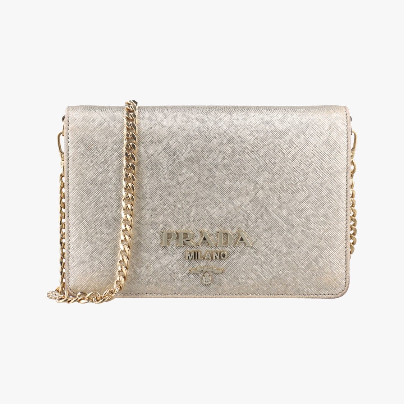 【PRADA】美品プラダ アーモンドトゥ レザーソール ゴールドロゴ ブラウン 楽天市場】プラダ PRADA 三つ折り財布 ダークブラウン系x