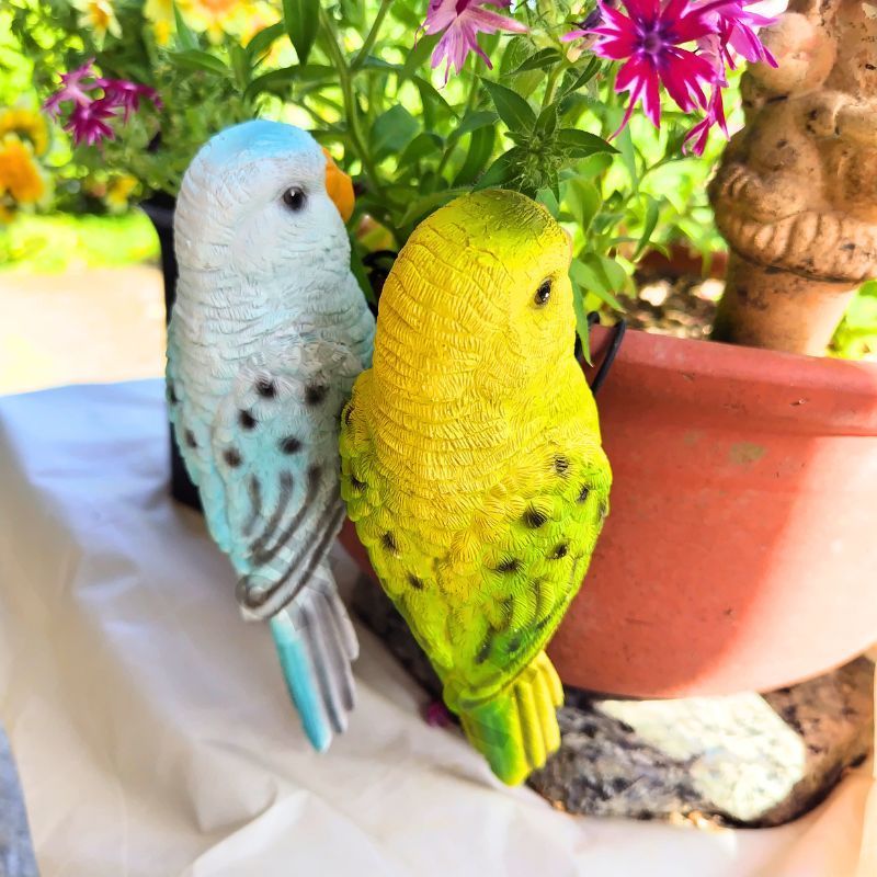 新品　置物　インテリア　セキセイインコ　グリーン色 楽天市場】Parakeet Green かわいいセキセイインコの置物 イエロー