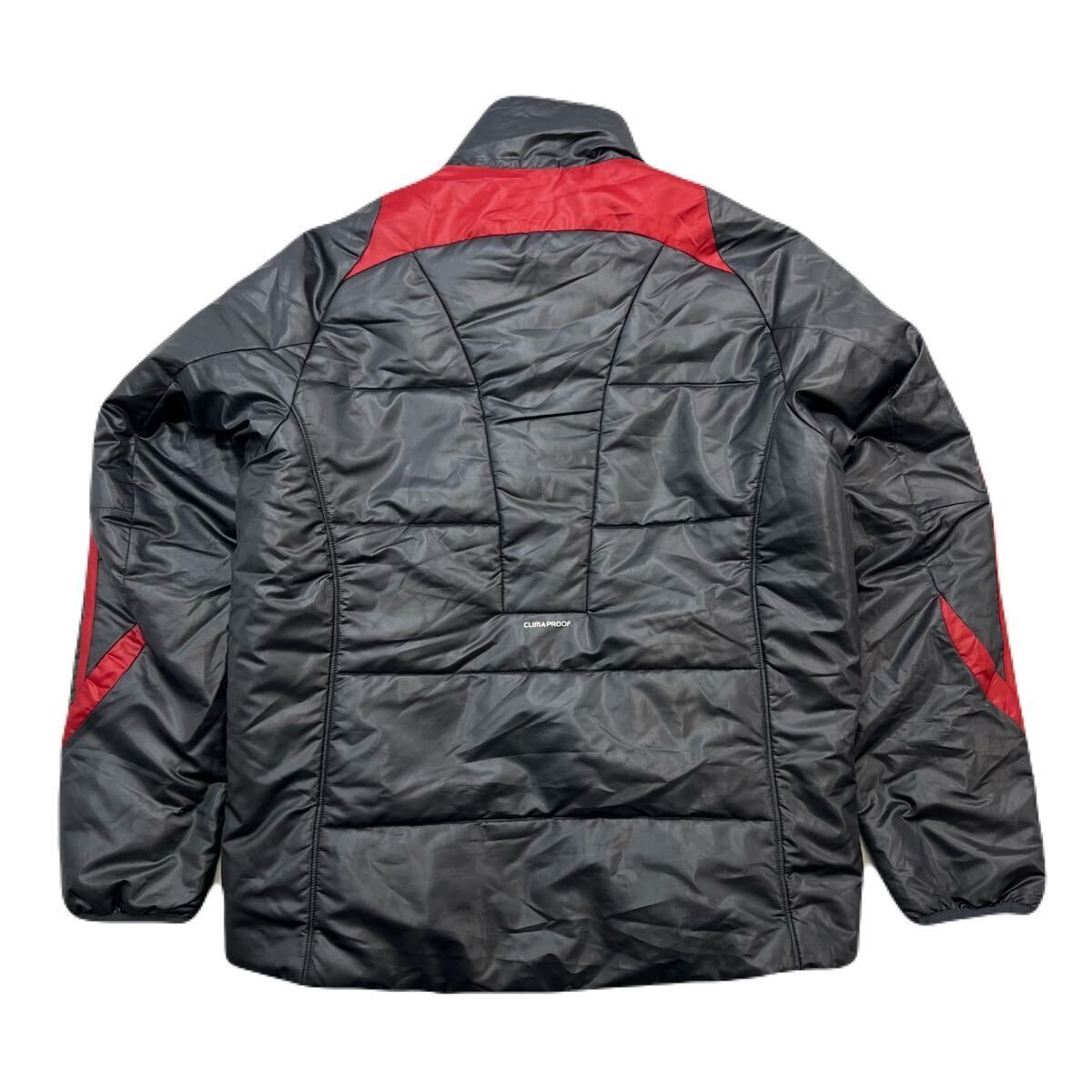 adidas ☆ アディダス 中綿 ジャケット ブルゾン グレー レッド メンズ 