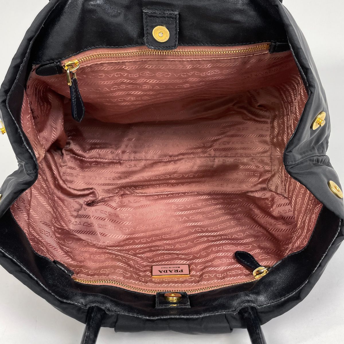 プラダ PRADA ロゴ ハンドバッグ トートバッグ リボン ハンドバッグ ナイロン ネロ ブラック レディース DECORATOM_COM_BR