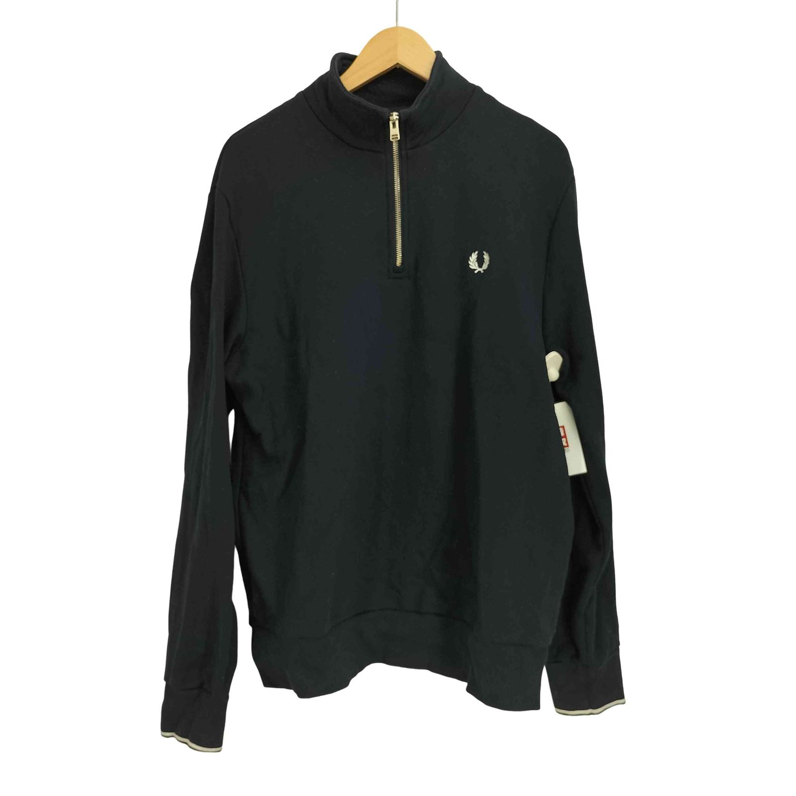 FRED PERRY(フレッドペリー) HALF ZIP SWEATSHIRT レディース import：S 【中古】【ブランド古着バズストア】 フレッドペリー FRED PERRY Half Zip Sweatshirt ワンポイントロゴ刺繍