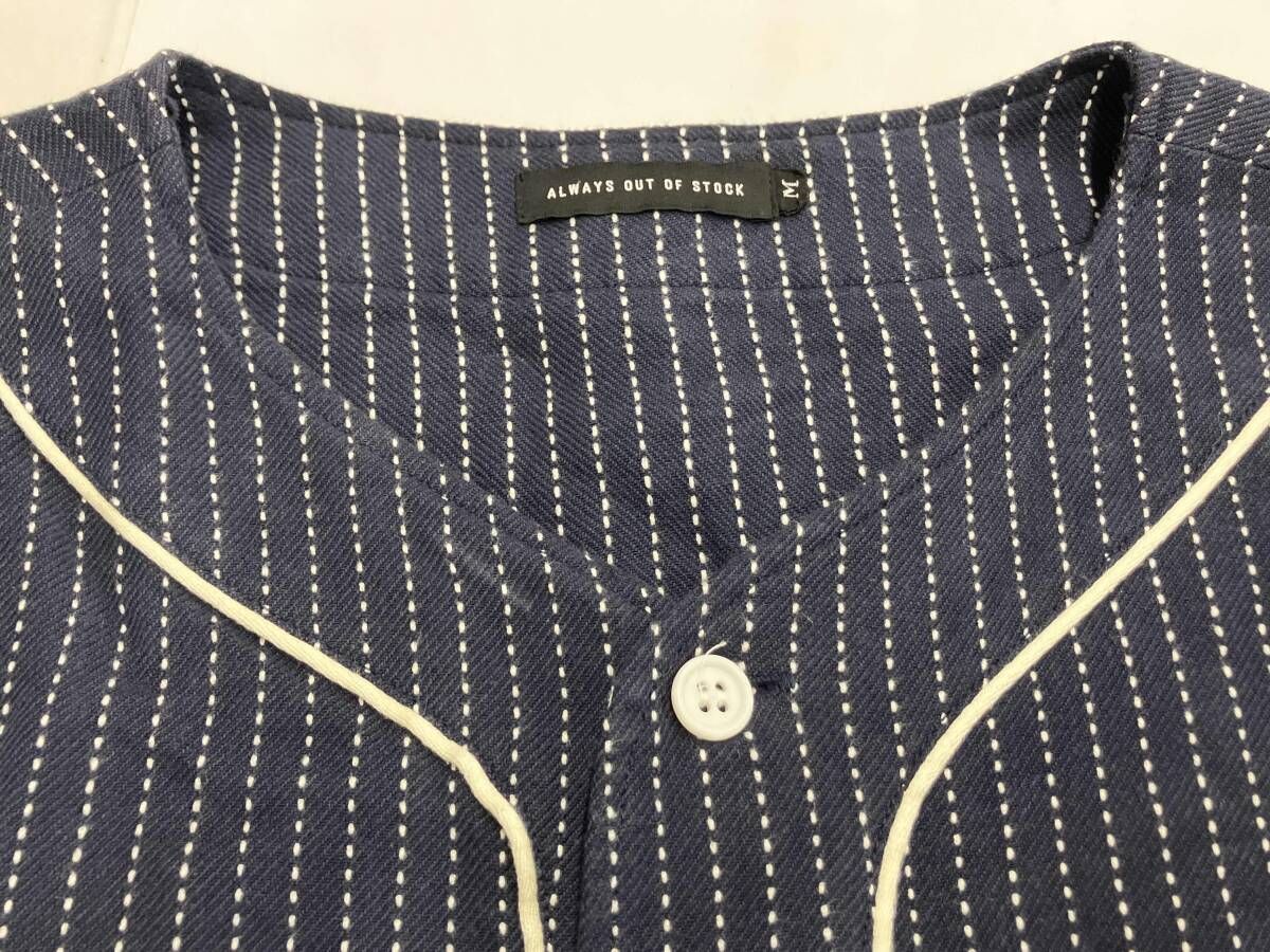  ALWAYS OUT OF STOCK ALOSTK ベースボールシャツ オールウェイズアウトオブストック ネイビー 半袖シャツ サイズM その他 小物