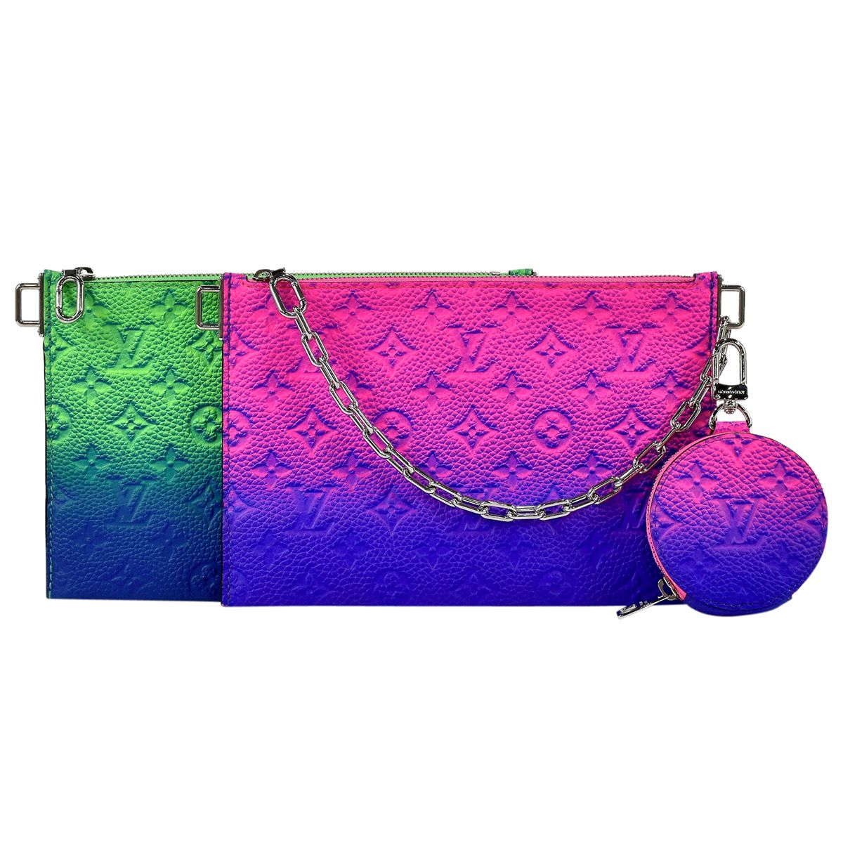 ルイ・ヴィトン Louis Vuitton トリオ ポーチ NM ヴァージル アブロー 2022春夏 斜め掛け ショルダーバッグ トリヨン ブルー  ピンク グリーン M59680 メンズ 【中古】 - メルカリ