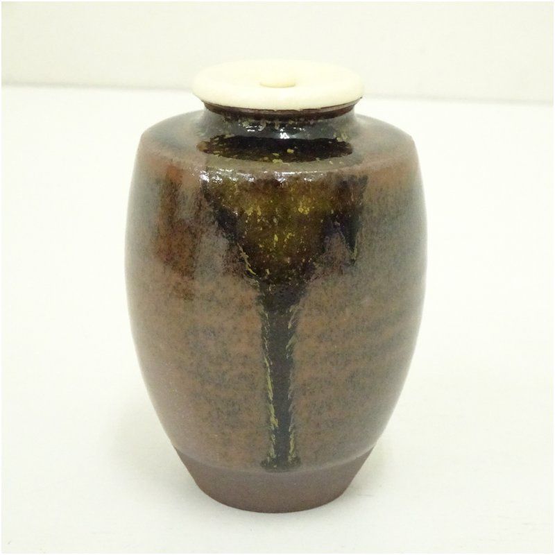 【予約】 京焼 笹田有祥造 肩衝茶入（仕覆付）（共箱）□z 茶入れ 茶道 工芸品