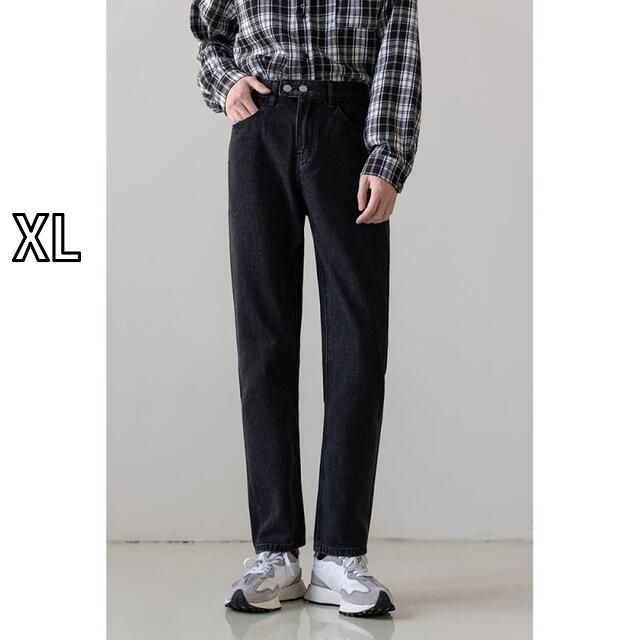 XL 秋冬 コーデ メンズ 服 シンプル ファッション オシャレ 大人 かっこいい 大きいサイズ ストリート 紳士服 ストレート レッグ ジーンズ カジュアル スリムフィット ライト ウォッシュド フ スリミング パンツ