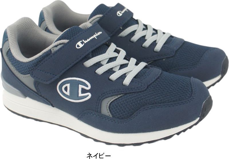 チャンピオン スニーカー キッズ ジュニア 歩きやすい 履きやすい 疲れない 2E マジックテープ 軽量 おしゃれ J306 通学 男の子 女の子 子供 小学生 中学生 運動靴 シューズ 靴 ahcpnj306 ネイビー