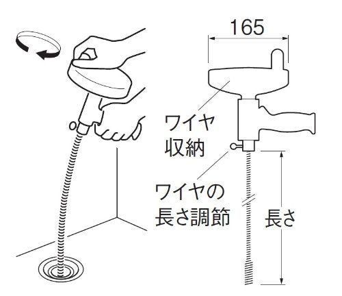 三栄水栓 排水管 パイプ掃除 手回し式パイプクリーナー 3メートル PR 802 S 3 M oyj 0 otl