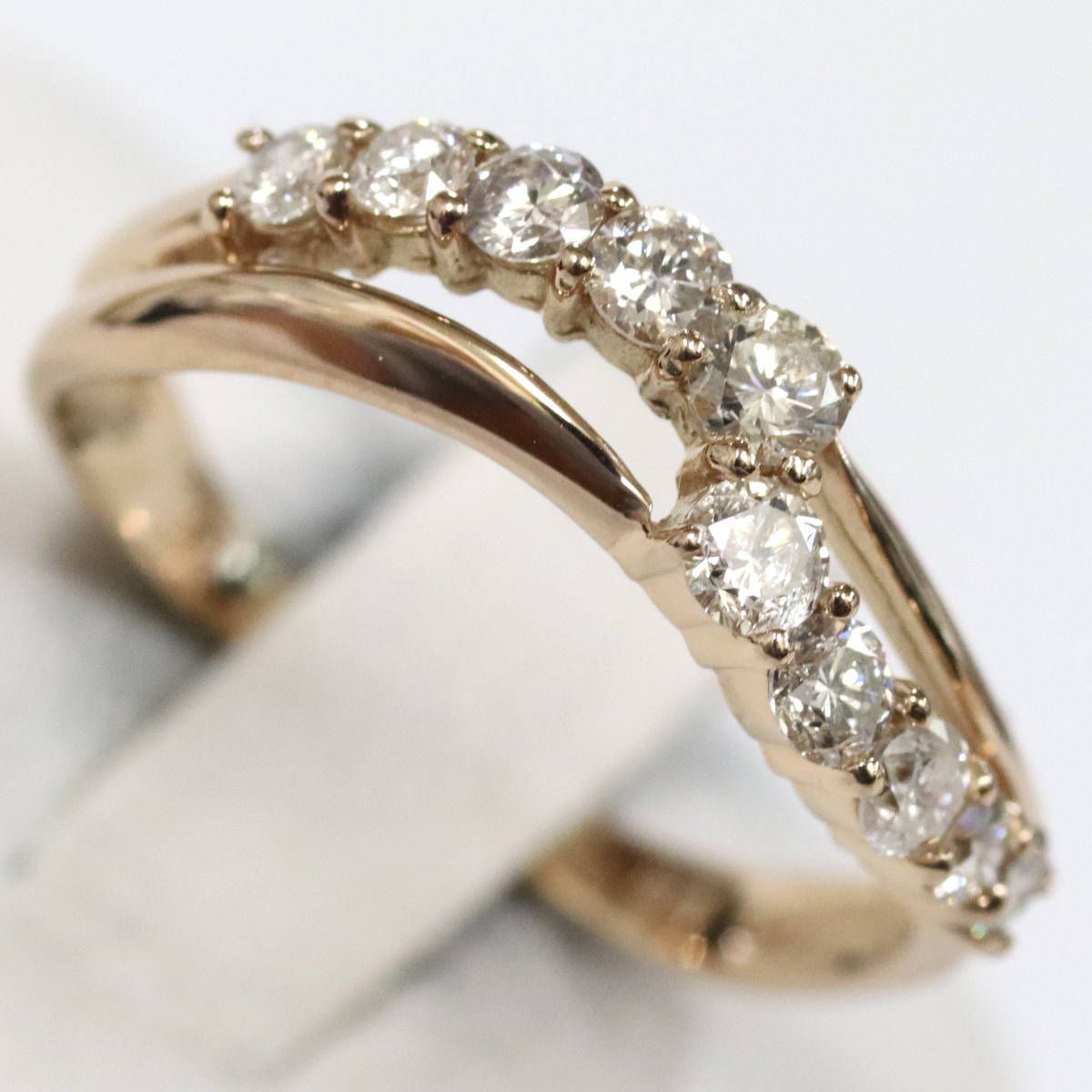 K18ダイヤモンドリング 0.50 2.1g #11 ピンクゴールド 4月誕生石  