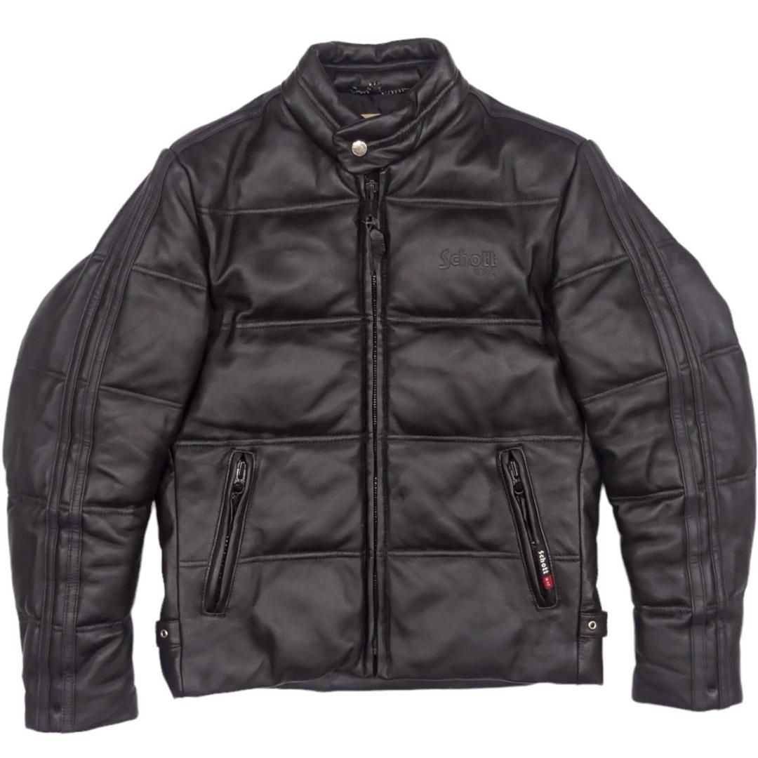 Schott ショット S レザーダウンジャケット モーターサイクル JJ913