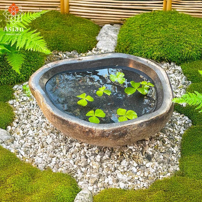 石臼 石製円形 水鉢 メダカ鉢 直径約47cm ガーデニング 庭 石臼 形