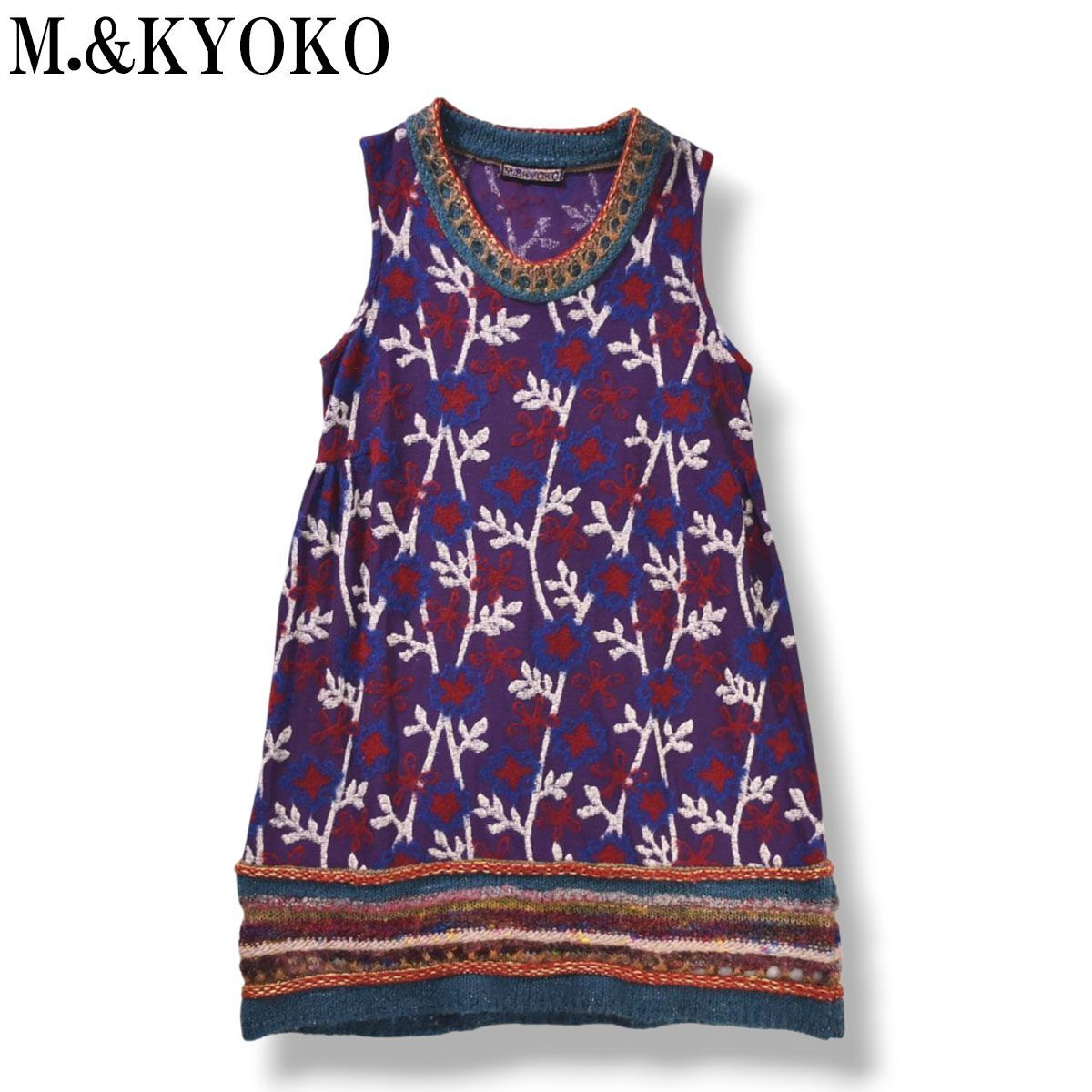 M.&KYOKO エムアンドキョウコ ノースリーブ ニット ワンピース L 新品M