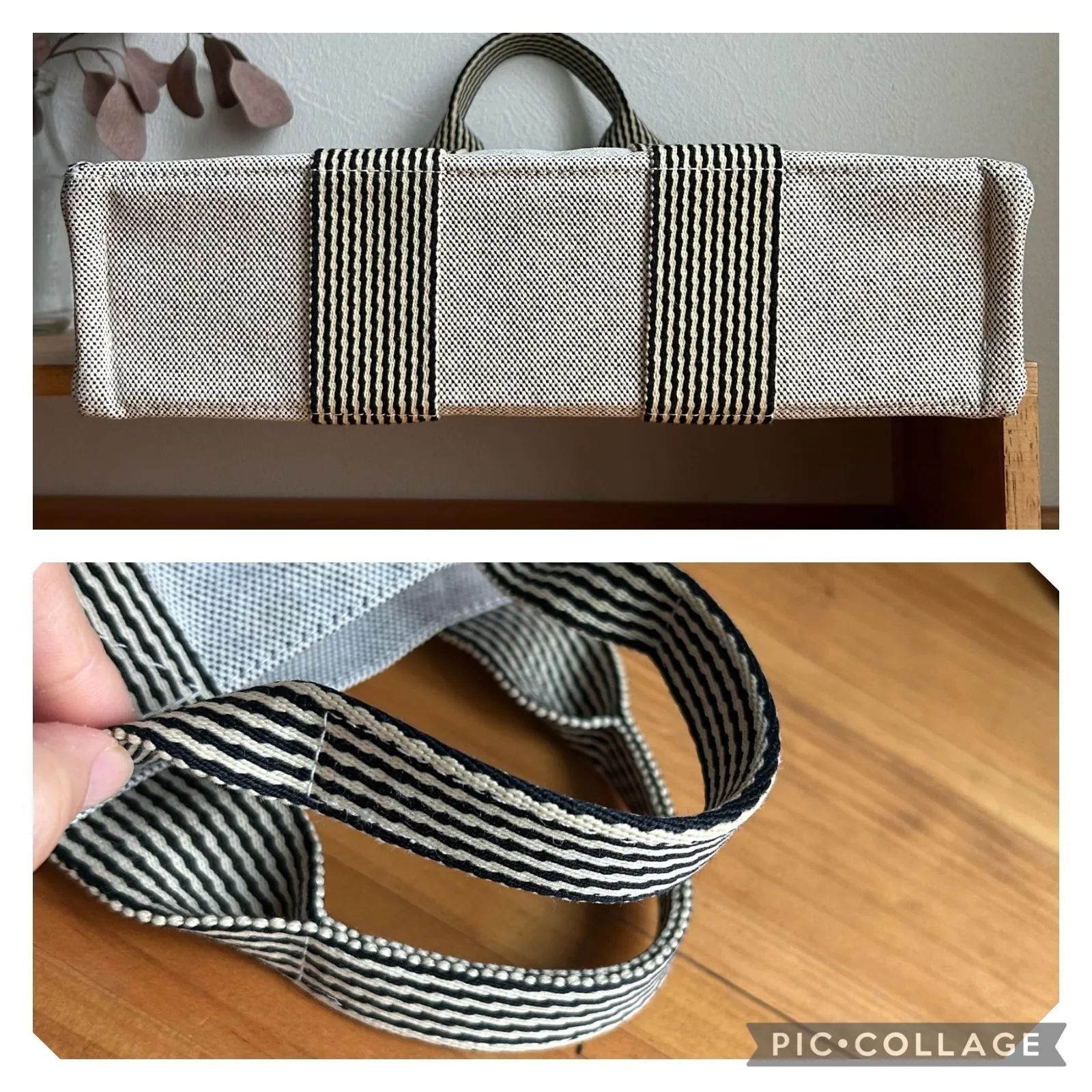 HERMES エルメス ニューフールトゥ PM グレー ブラック BLACKトート 