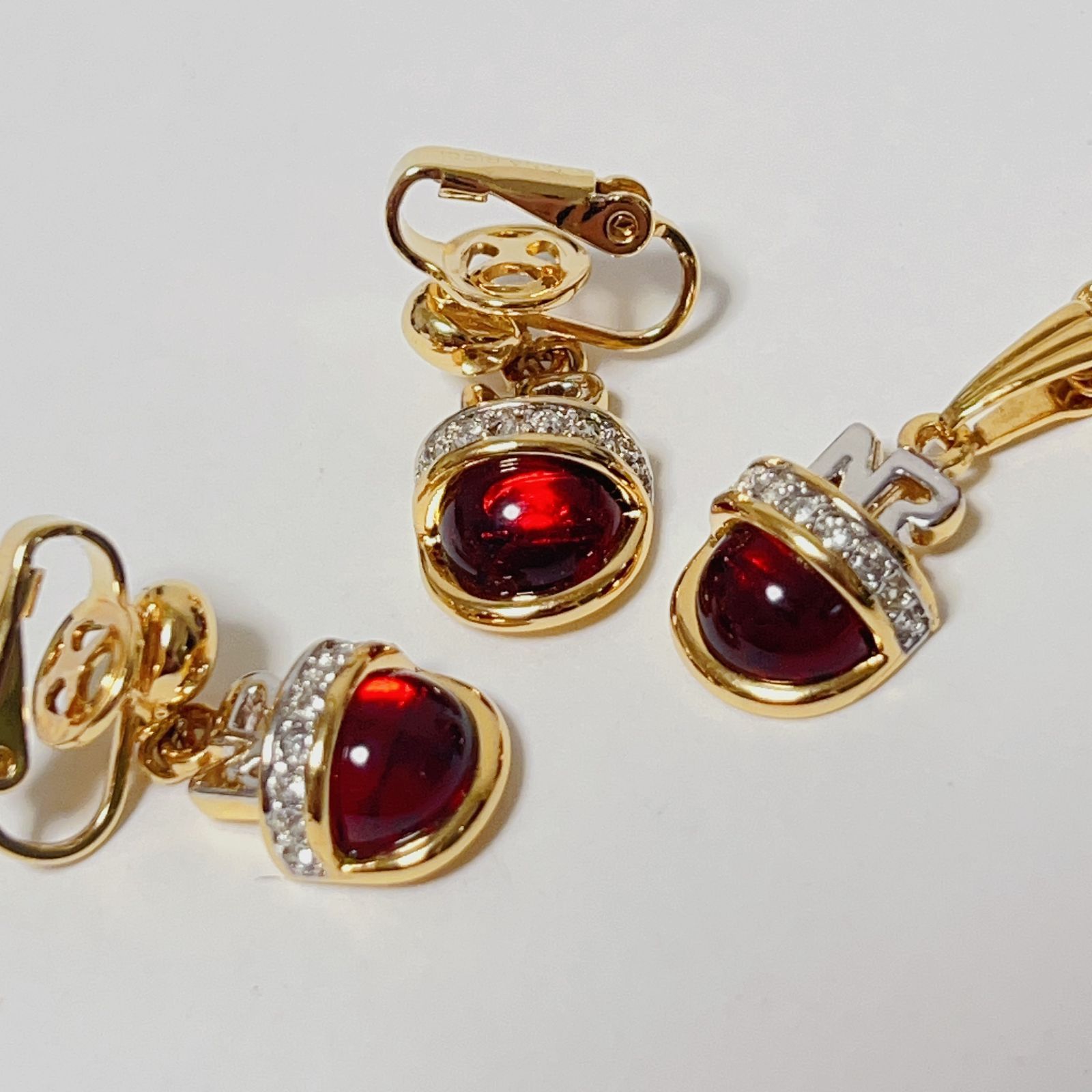 NINA RICCI ニナリッチ ラインストーン ネックレス イヤリング 2点