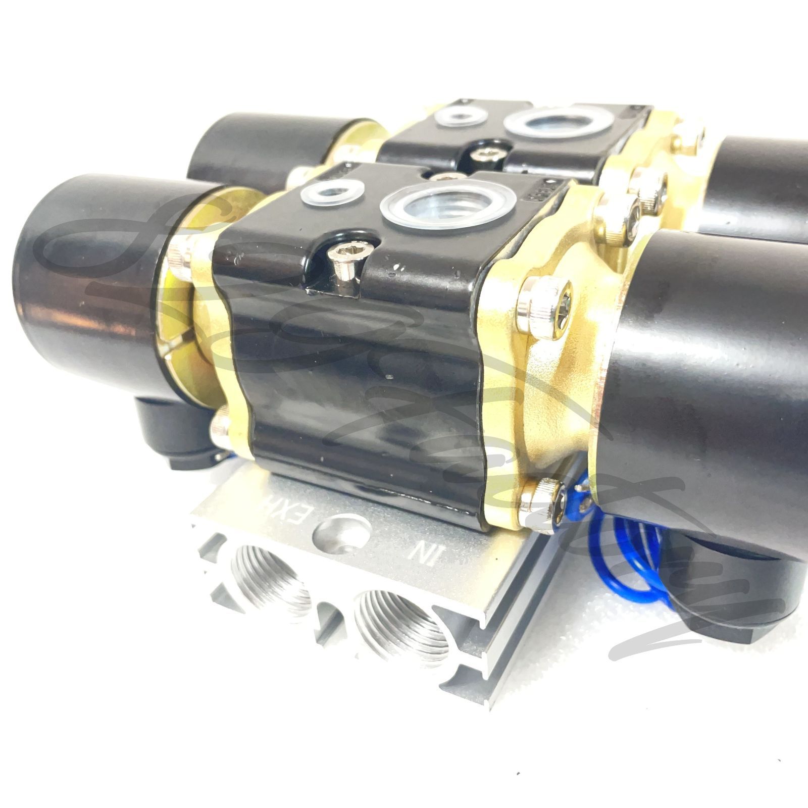 マニホールドバルブ ソレノイドバルブ 電磁弁 ハイスピード 2独 2輪独立 NPT 1 2 エアサス