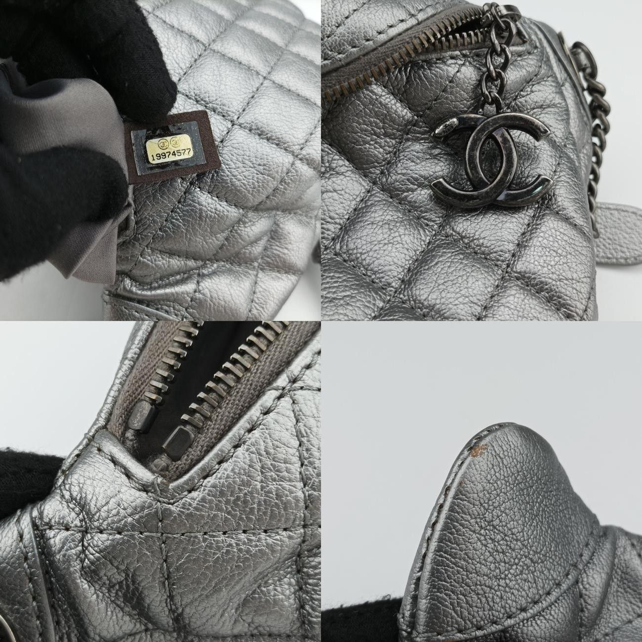 シャネルChanelマトラッセシルバーレザーA9410219974577