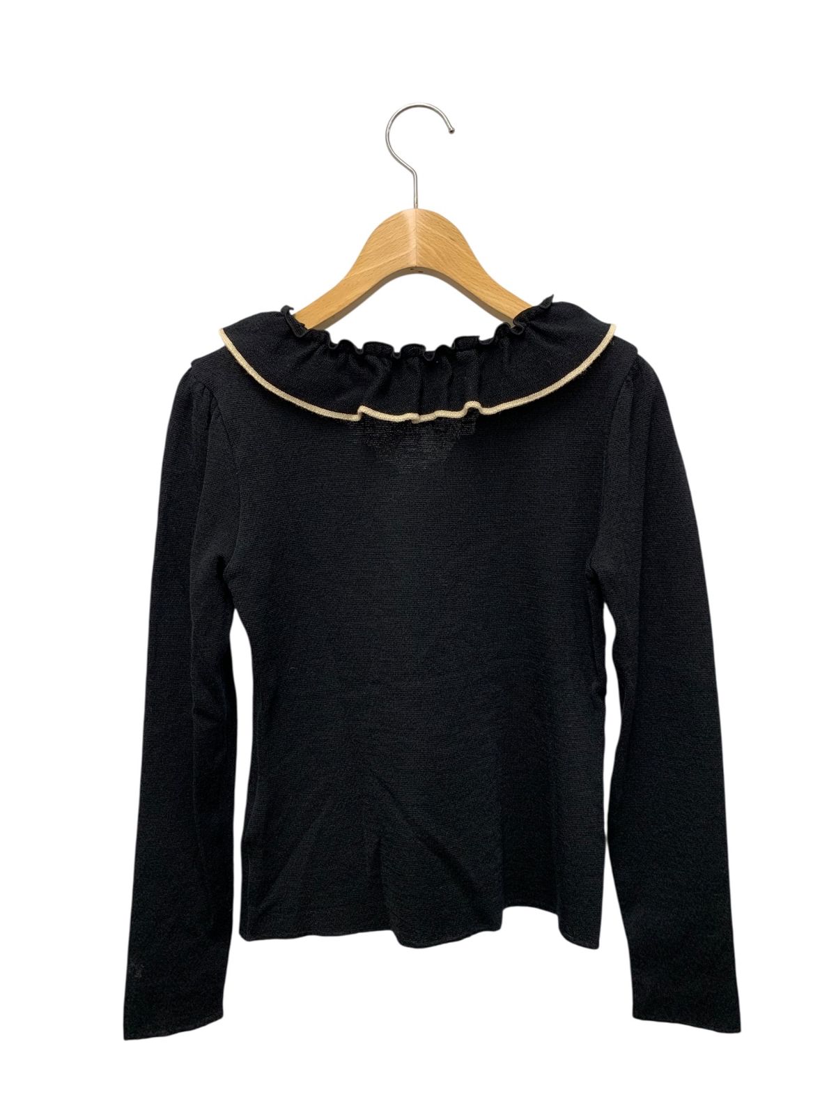 M'S GRACY フリル付きニット 38 エムズグレイシー♥フリル付き黒 M'S GRACY フリル付きニット 38 エムズグレイシー♥フリル付き黒