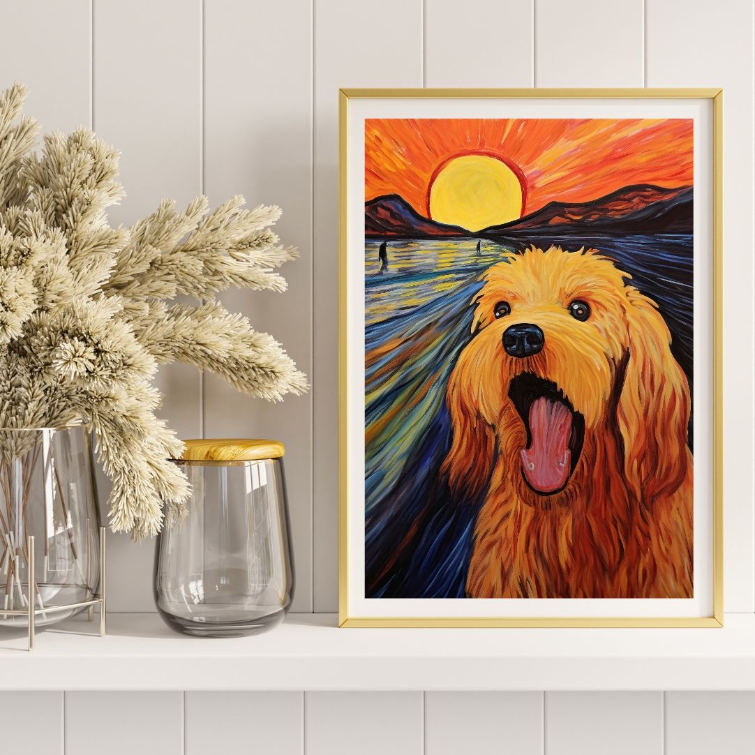 The Scream Dog - ビーグル犬 No.3】 ムンク 叫び アートポスター 犬の