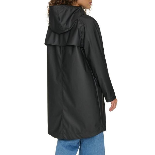 【送料無料】 リーバイス レディース ジャケット・ブルゾン アウター Women's Levi's Rubberized Faux Leather Hooded Raglan Sleeve Rain Jacket Navy