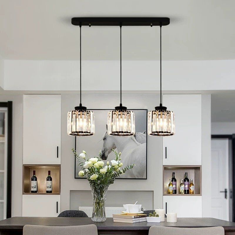 欧式 軽ラグジュアリー クリスタル ペンダントライト 3灯 間接照明