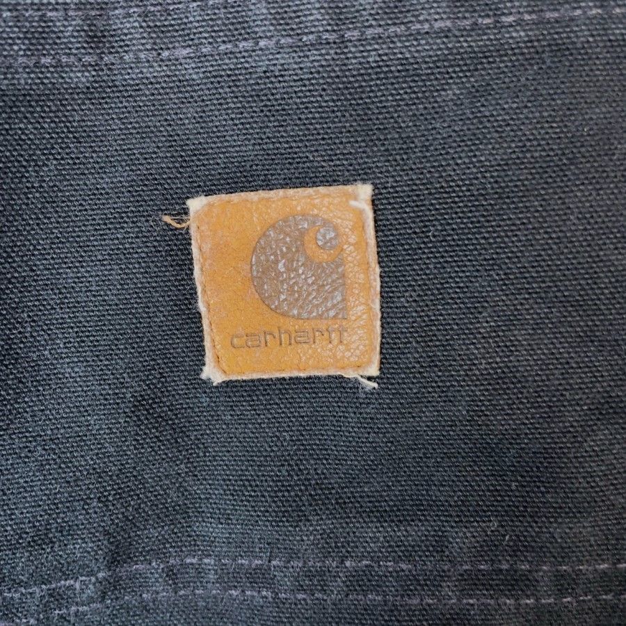 CarharttカーハートB11ダックペインターパンツワークパンツカーペンター黒ブラック革タグDUNGAREEFITダンガリーフィット ヴィンテージ40709