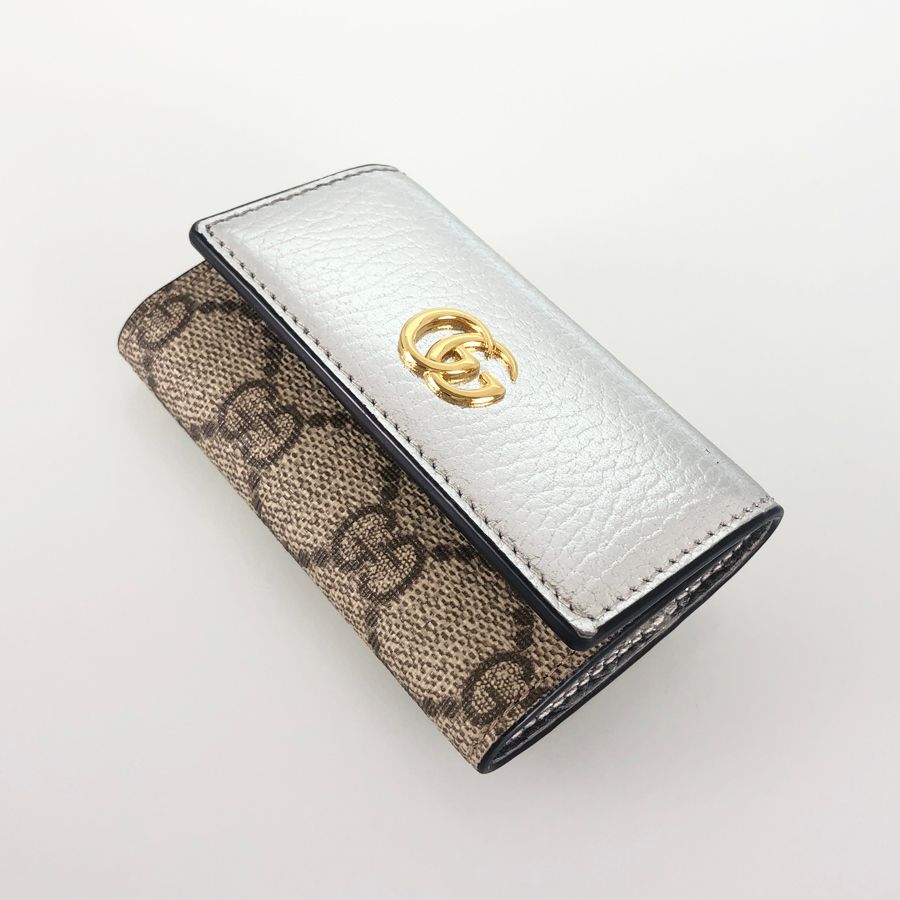 グッチ GUCCI ダブルG メタリック GGスプリーム 456118 シルバー