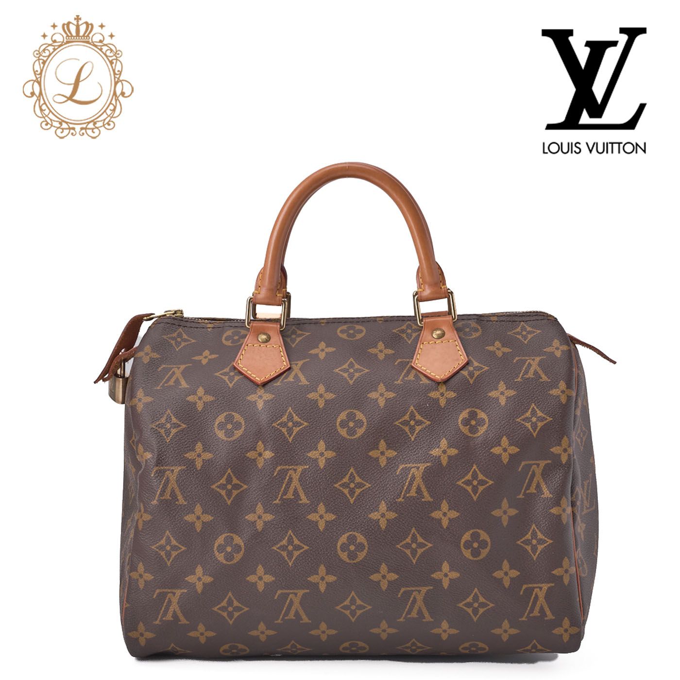 LOUIS VUITTON ルイヴィトン モノグラム モノグラム スピーディー30 ハンドバッグ ブラウン （ゴールド金具）【中古】【送料無料】