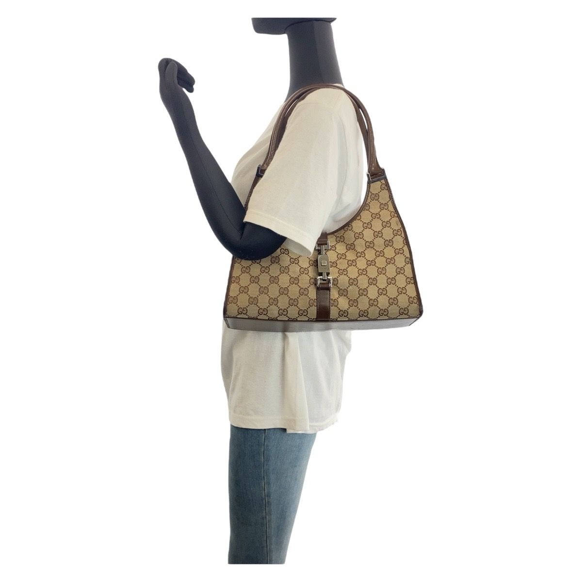 GUCCI グッチ ジャッキー ベージュ ブラウン GGキャンバス/レザー 002 