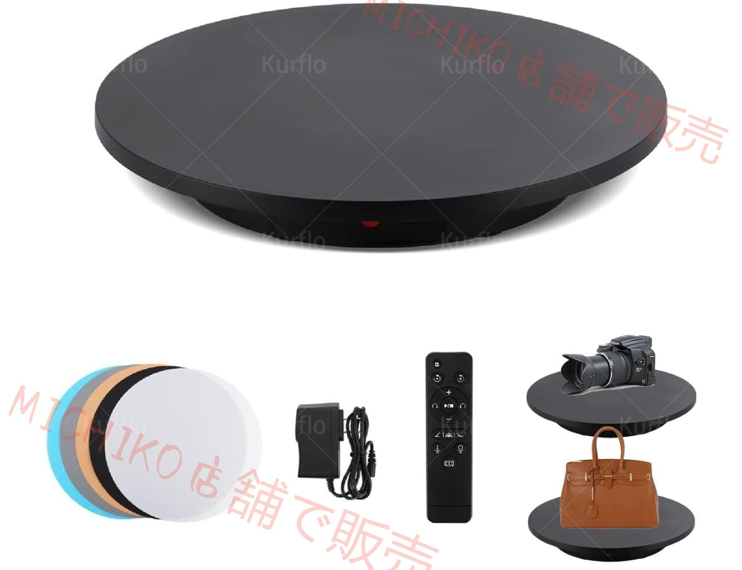 電動 回転台 電動 回転盤 直径52cm 撮影用 回転台 リモコン付き 耐荷重量100kg 遠隔操作 低騒音 回転方向|角度調整 110Ｖ日本適用 360度回転 回転式ディスプレイスタンド 丸型 ディスプレイ|美術品|撮影|フィギュア展示用