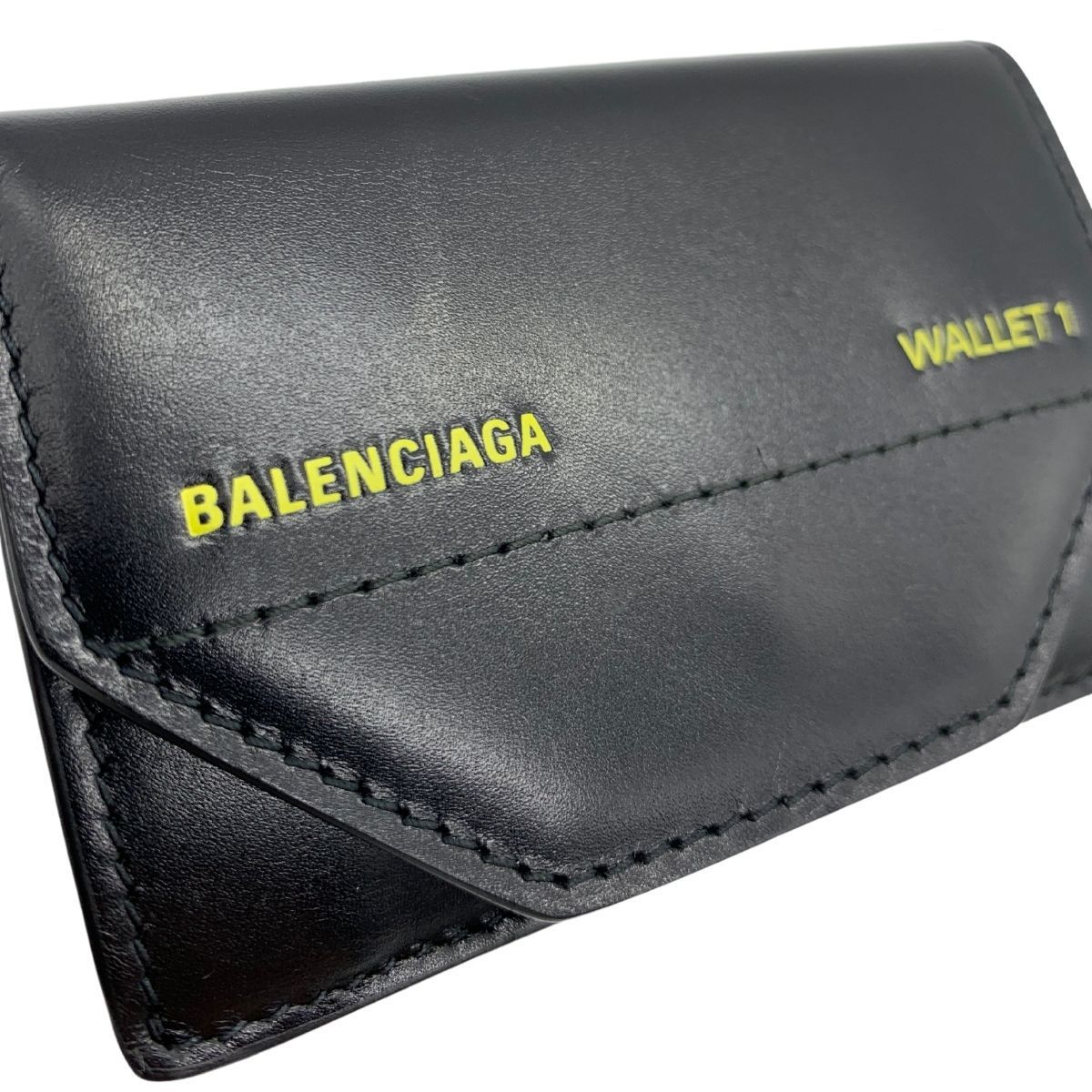 SALE／30%OFF BALENCIAGA 三つ折り財布 ミニウォレット ネイビー