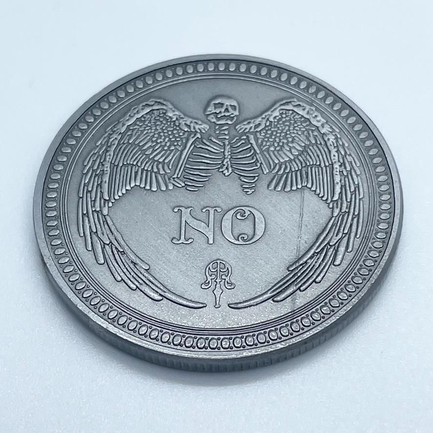イエス ノー Yes No 不思議なコイン オカルト アンティーク コイン メダル ヴィンテージ ビンテージ かっこいい おもしろ コイントス 銀色  - メルカリ