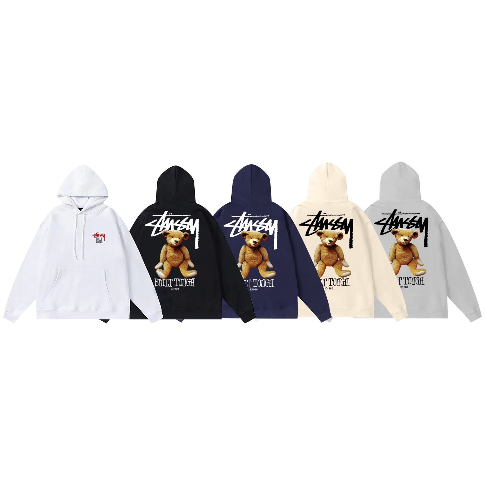 STUSSY SS23 ロゴ小熊フーディ 男女兼用 5色