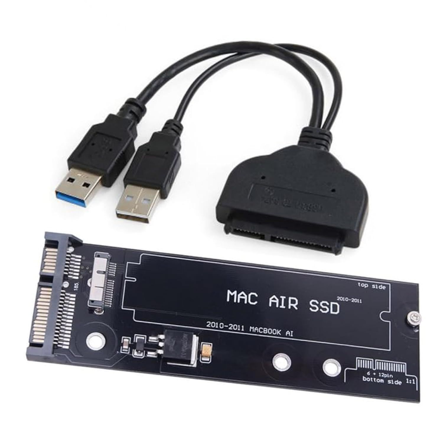 CY USB 3 0 SATA 22ピン 12 6ピン SSD PCB ディスクドライブケーブル Adappter 2010 2011 MAC Air A 1369 1370 SSD対応