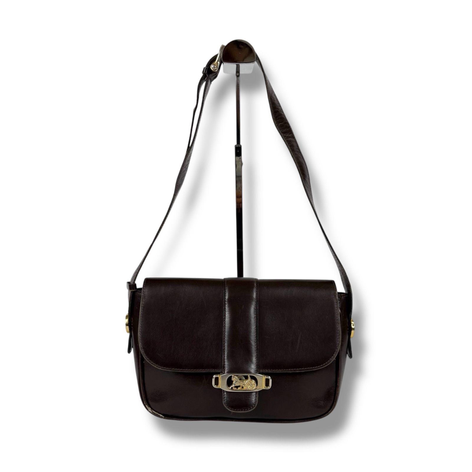 CELINE セリーヌ ホースキャリッジ 馬車 金具 レザー ショルダーバッグ
