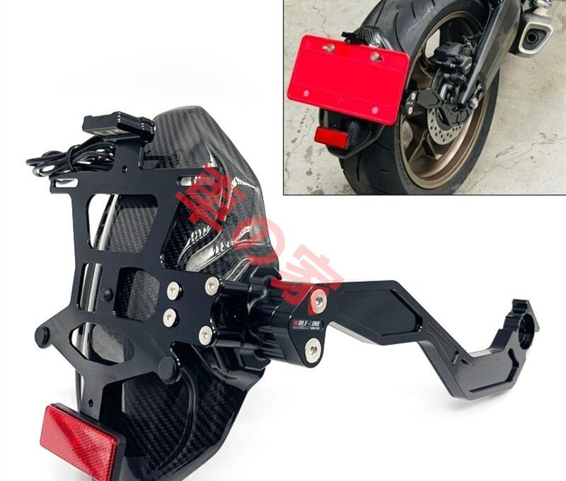 HONDA ホンダ CB650R 2019-2025 カーボンファイバー リア フェンダー マッドガード ナンバープレート付き LEDライト