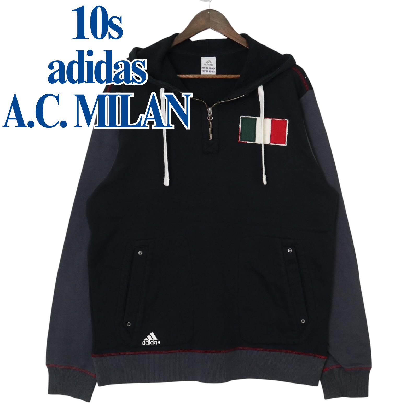 10s adidas アディダス × A.C. MILAN（ACミラン） ハーフジップ
